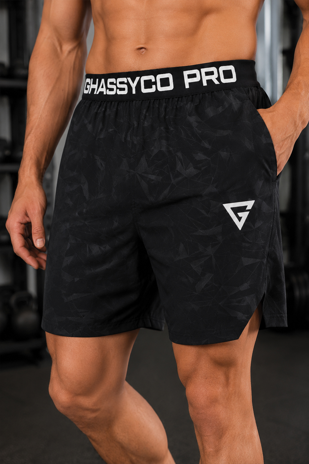 Men's Runnig Pro Elastic Waist Breathable Running Fitness Sports Shorts