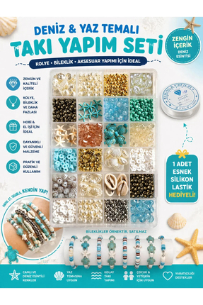 By MO Accessories Yaz Sezonu Doğal Taş Deniz Yıldızı Deniz Kabuğu Fimo Kum Bo...
