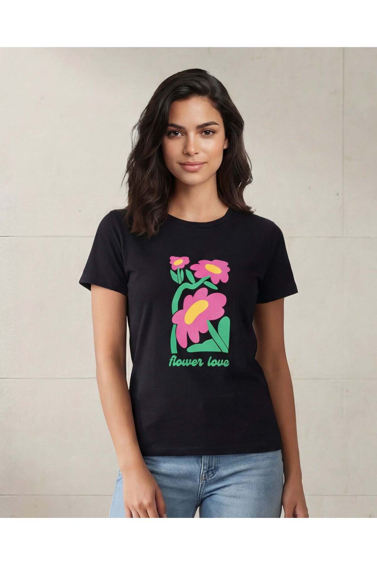 REDTAG Women Black Printed T-Shirt