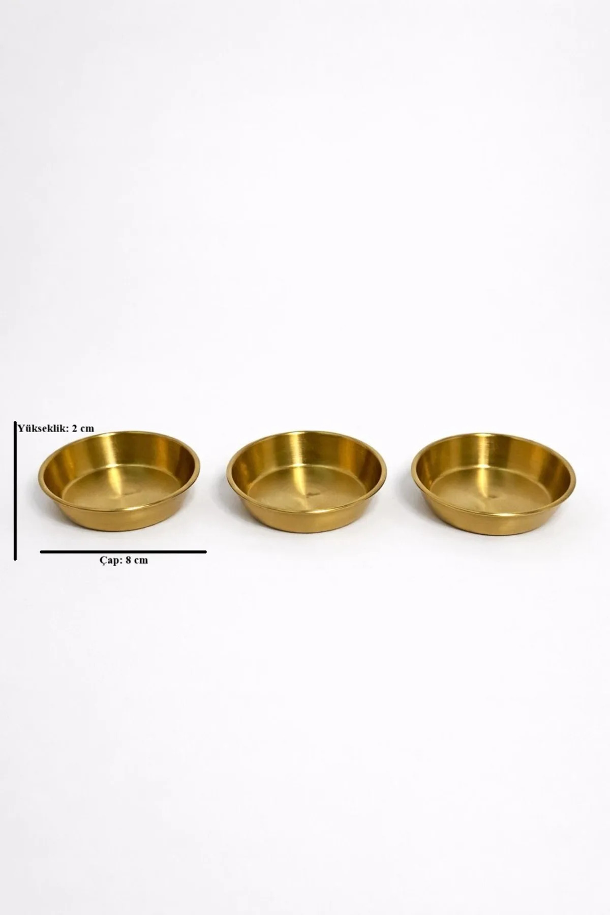 3’lü Gold Minik Kase Seti – 8 cm Dekoratif Sunum Kaseleri, Kahvaltı ve Meze Kaseleri