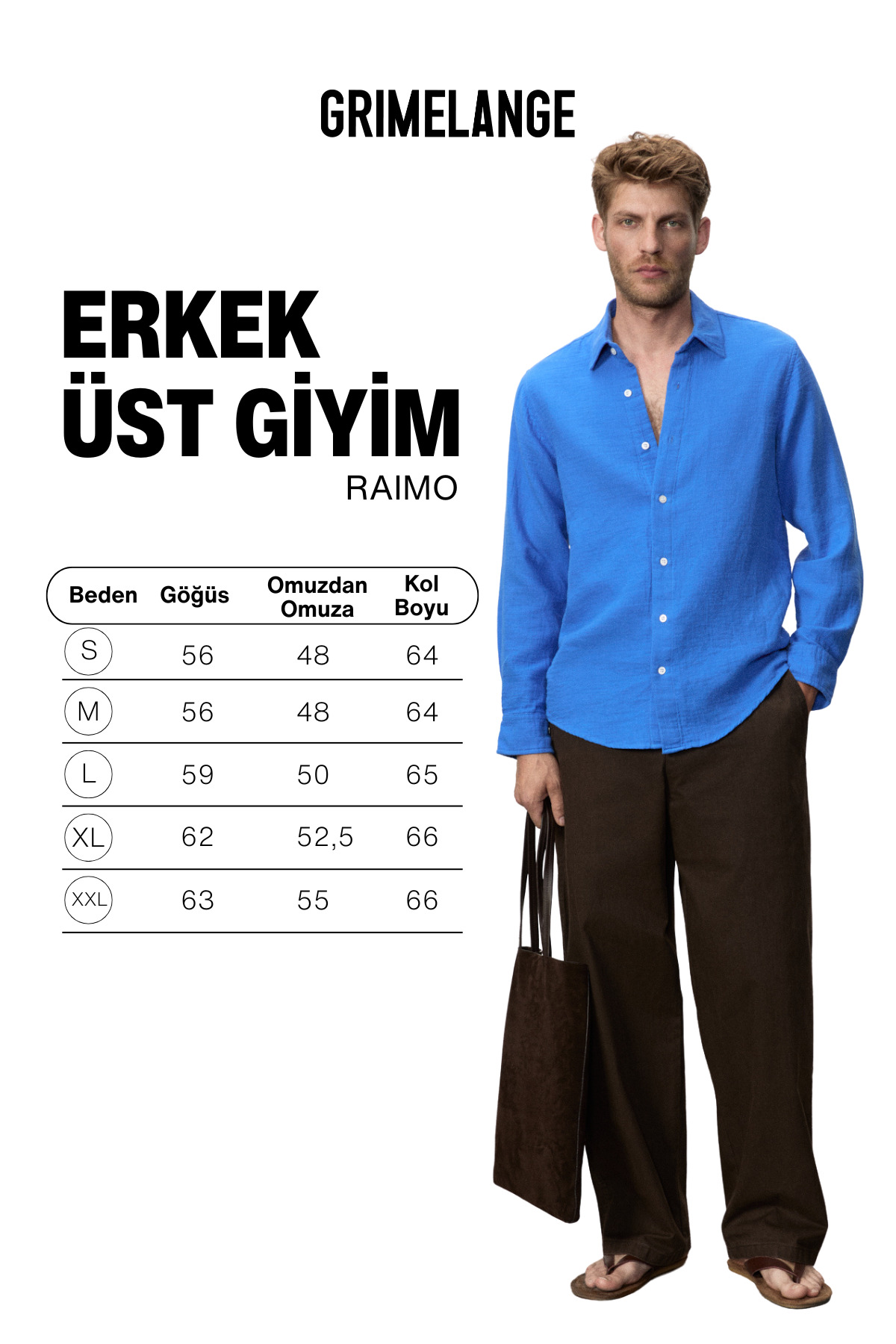 RAIMO Erkek %100 Pamuklu Manşetli Uzun Kol Comfort Fit Parlament Mavi Gömlek — رنگارنگ RAIMO01012025 — تصویر 6 از 6