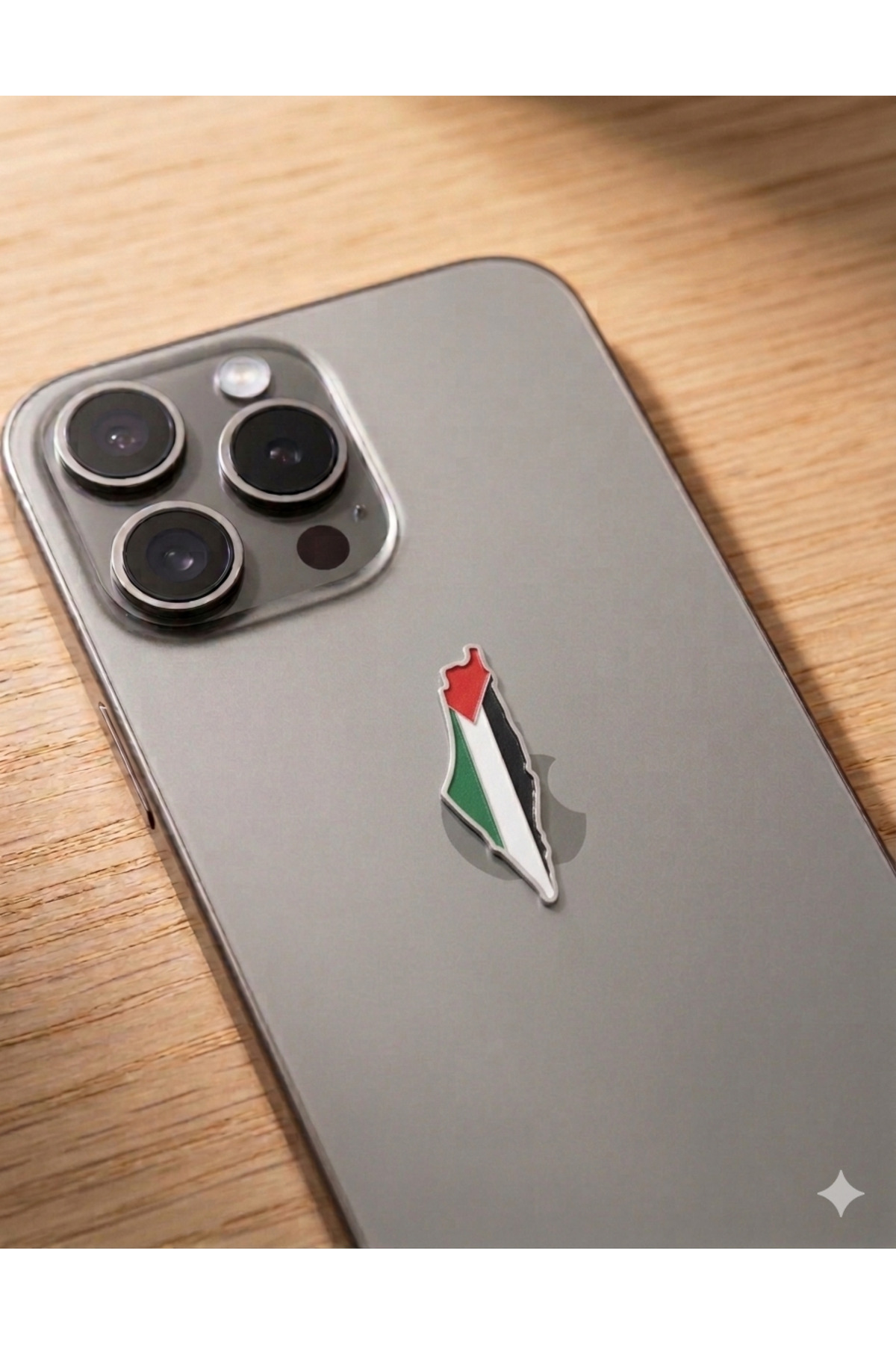 ملصق معدني لتزيين ظهر الهاتف، خريطة فلسطين، علم ملون، تفاصيل ذهبية ثلاثية الأبعاد