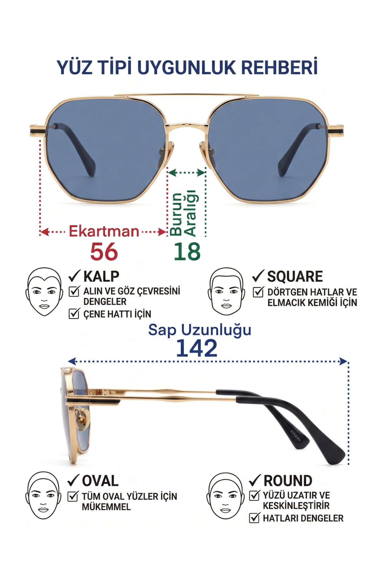 Angel Eyes Metal Gold Siyah Çerçeve Eşref Gürdal Gözlüğü görsel 4
