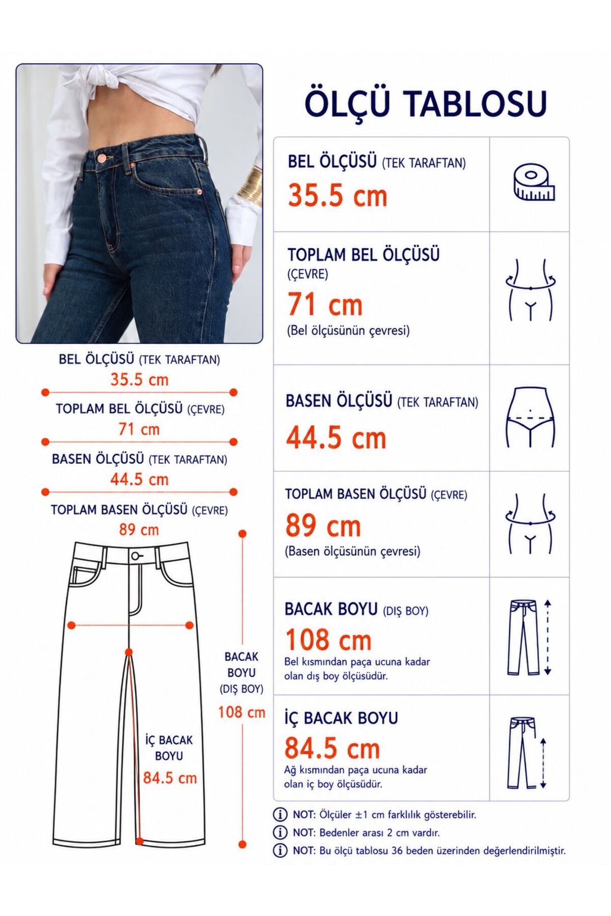 شلوار جین با کمر بلند زنانه UCA JEAN مدل Comfort Lycra Flare Jean 9