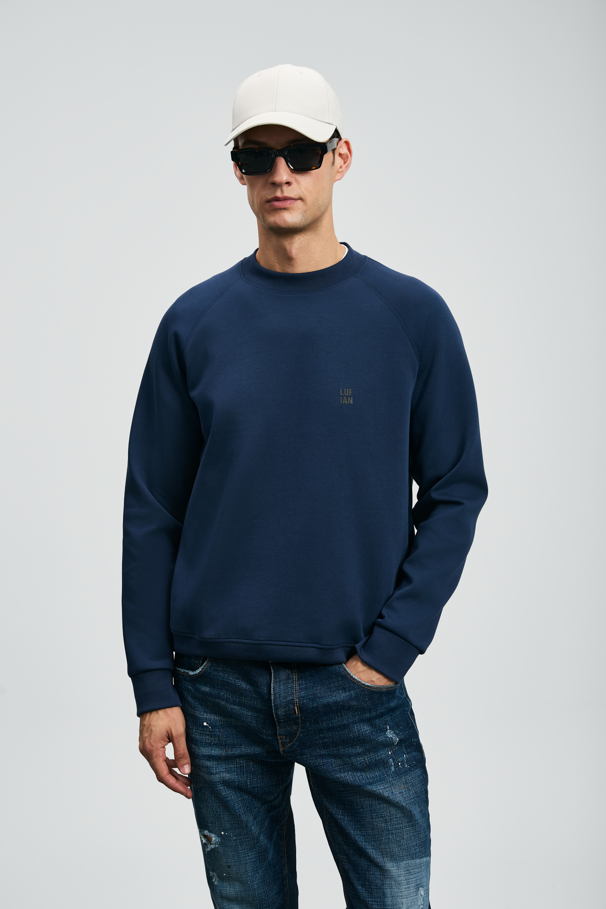LUFIAN Grant Erkek Sweatshirt Lacivert - Fiyatı, Yorumları
