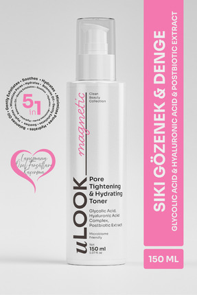 uLOOK Gözenek Sıkılaştırıcı & Nemlendirici Tonik 150 ml – Glikolik & Hyaluron...