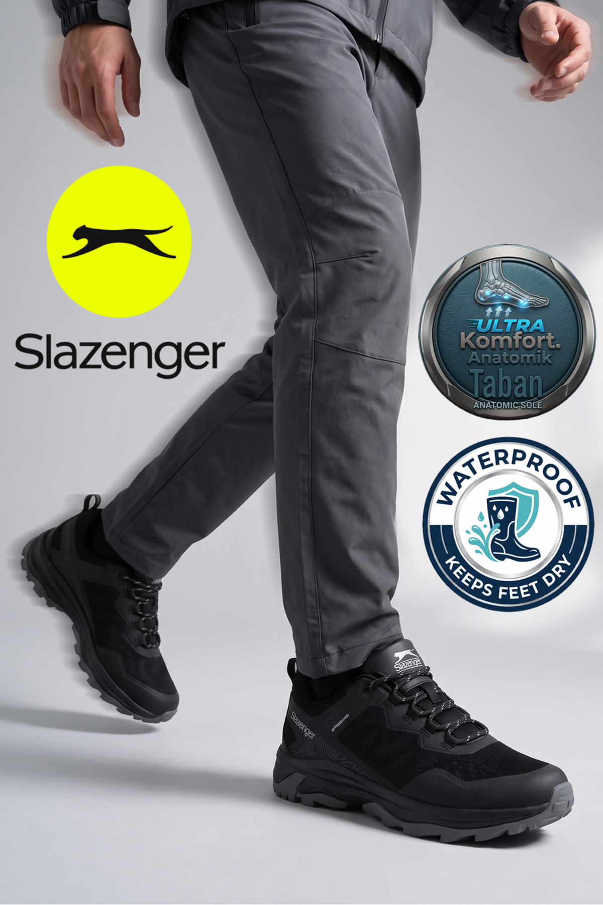 Slazenger WARRIOR ® I Premium Series Erkek Su Geçirmez Siyah Outdoor