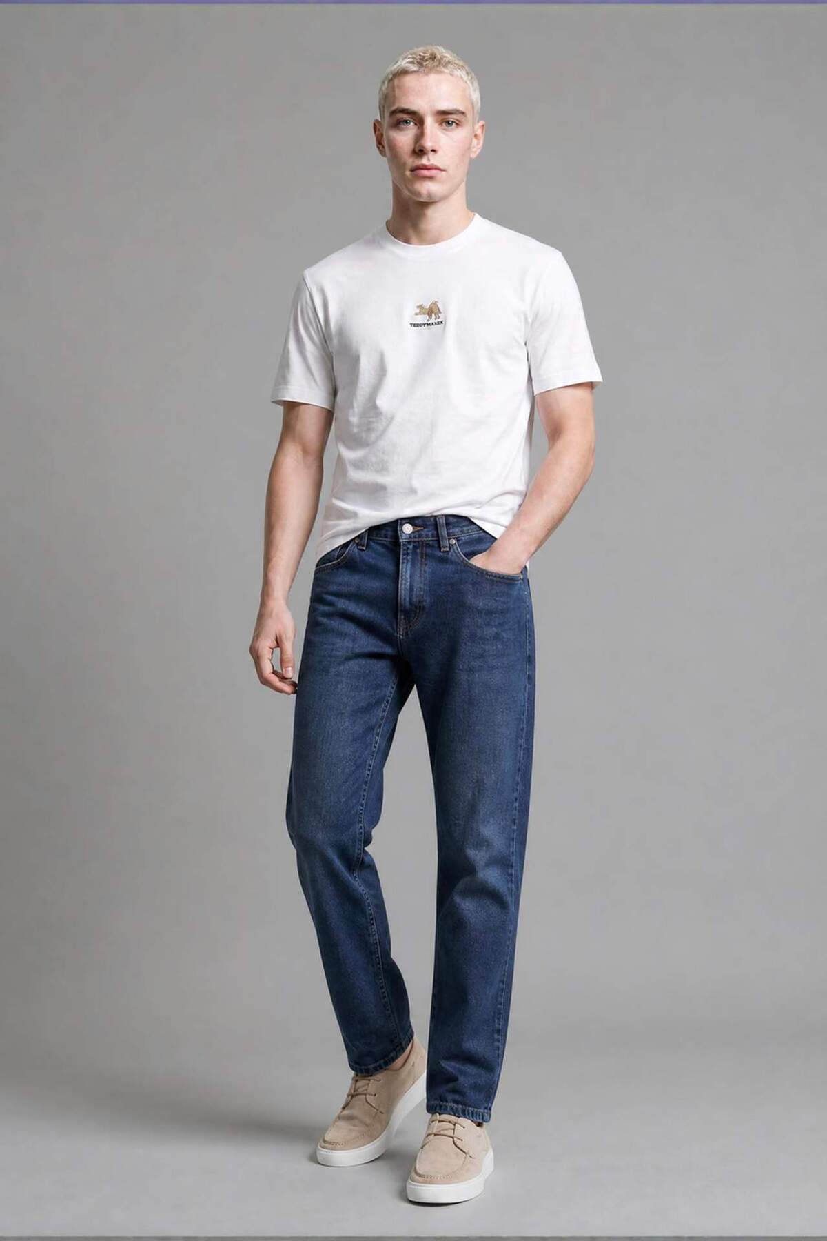 Defacto 100% Cotton Straight Fit Jean Trousers I1702Ax26Hs
