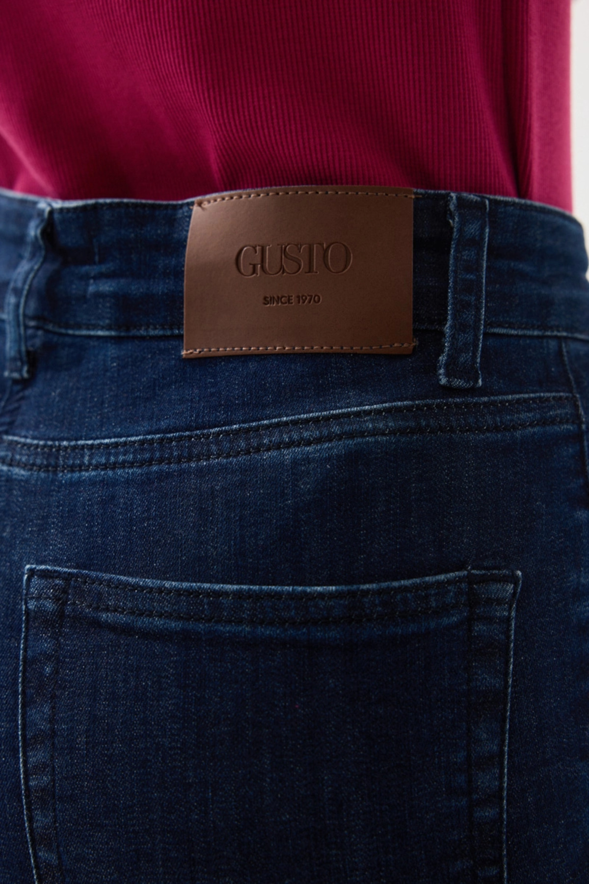 Gusto Denim Flare Kot Pantolon - Lacivert görsel 4