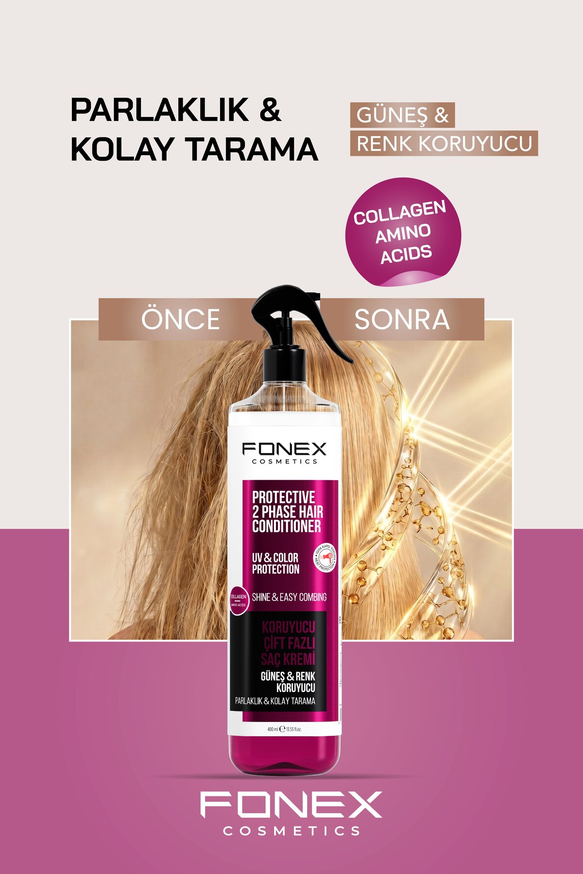 Çift Fazlı Sıvı Saç Kremi Koruyucu 400 ML — رنگارنگ LLS297QVRW — تصویر 3 از 5