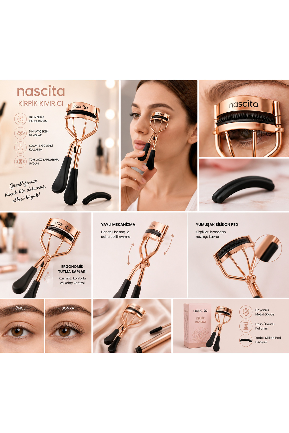 Bronze Kirpik Kıvırma Aleti-14 PRO — صورتی NASEYEKK0014 — تصویر 3 از 5