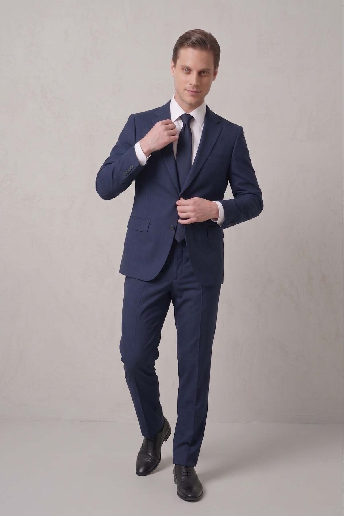 Efor Slim Fit Klasik Mono Yaka Klasik Lacivert Takım Elbise Tk 2021 görsel 5