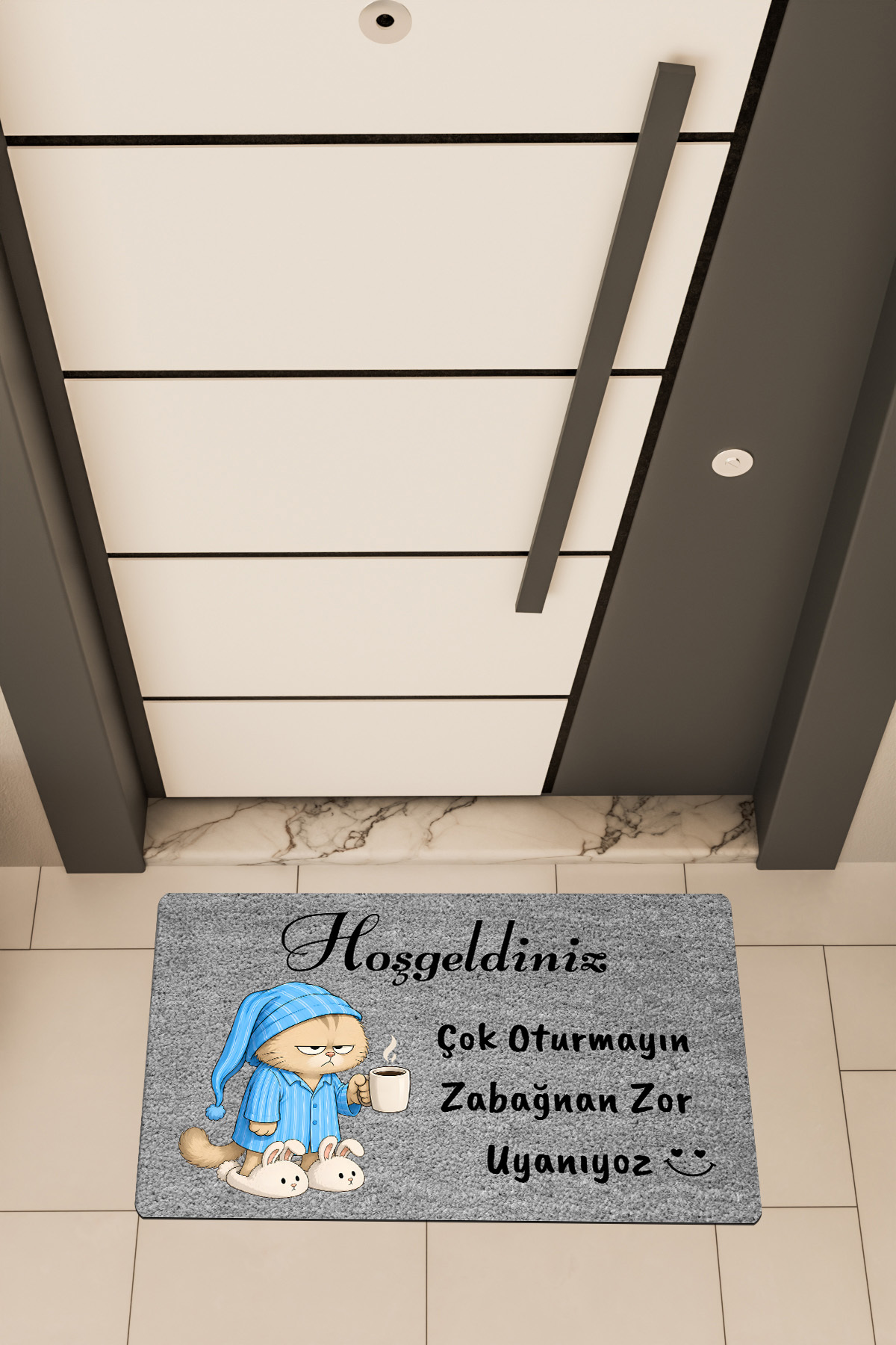 High Quality Digital Printing Grey, Zabağnan themed Door Mat