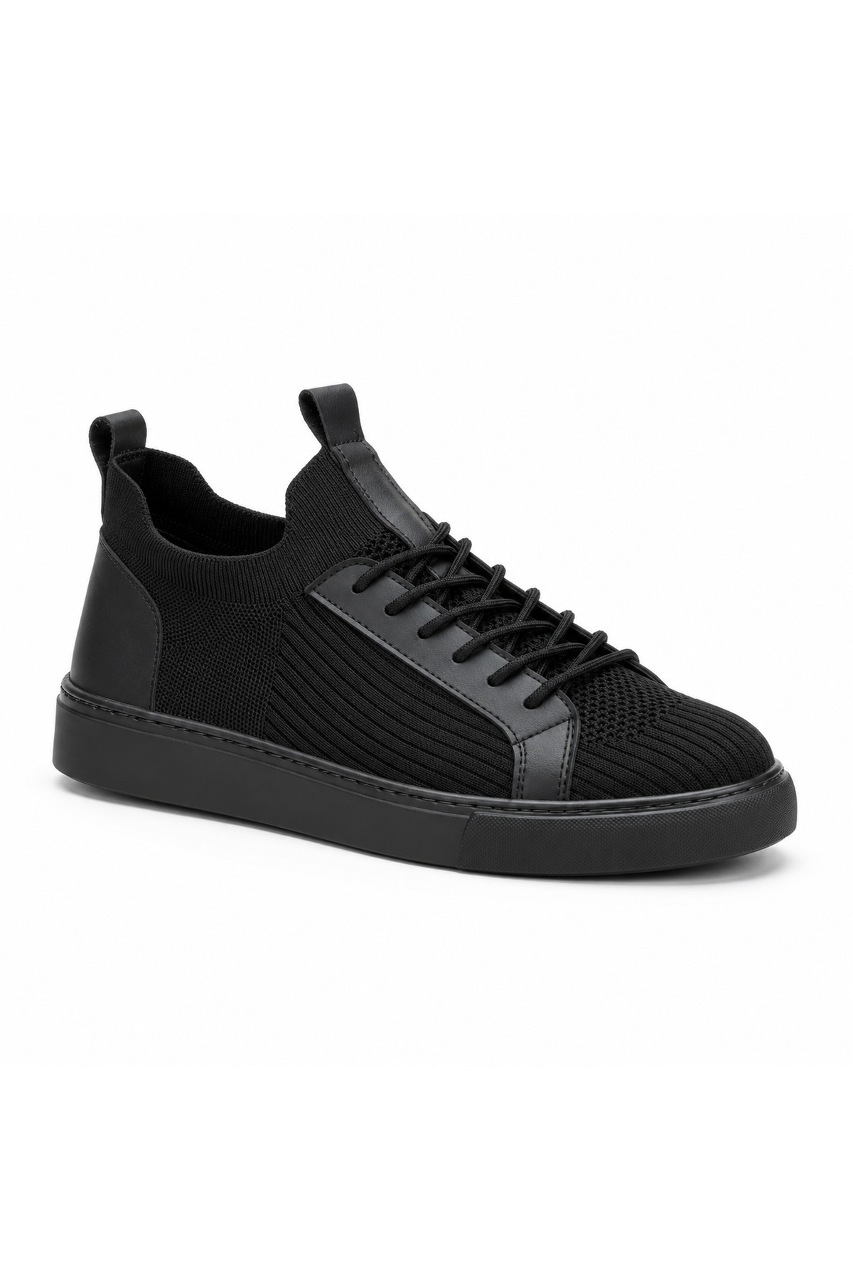 Full Black Knitwear Men's Sneaker - Soft Insole Breathable Comfortable Casual Sports Shoes KB 112