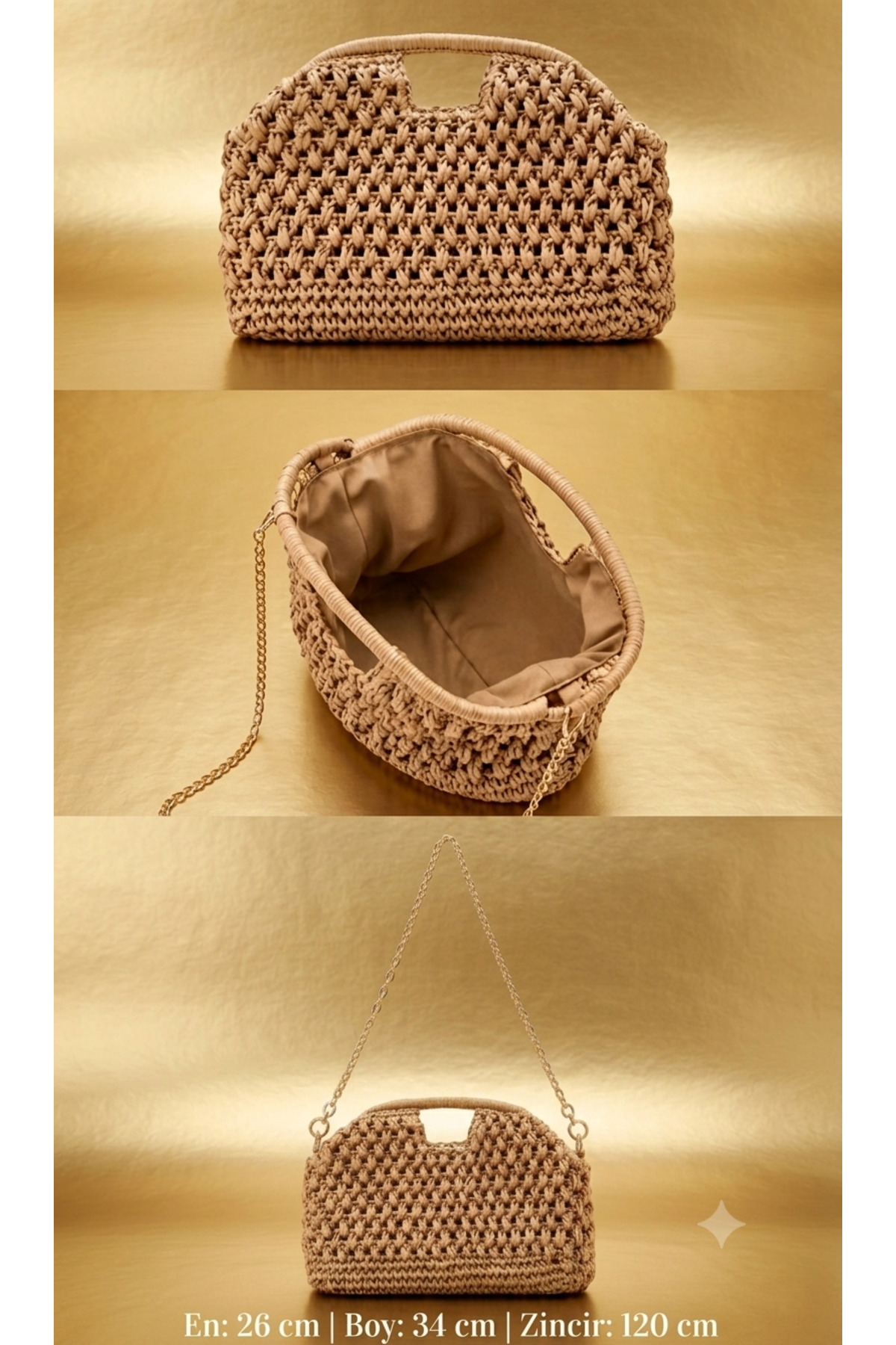 Gogoey Doğal Lif Clutch Hasır Kadın Çanta görsel 2