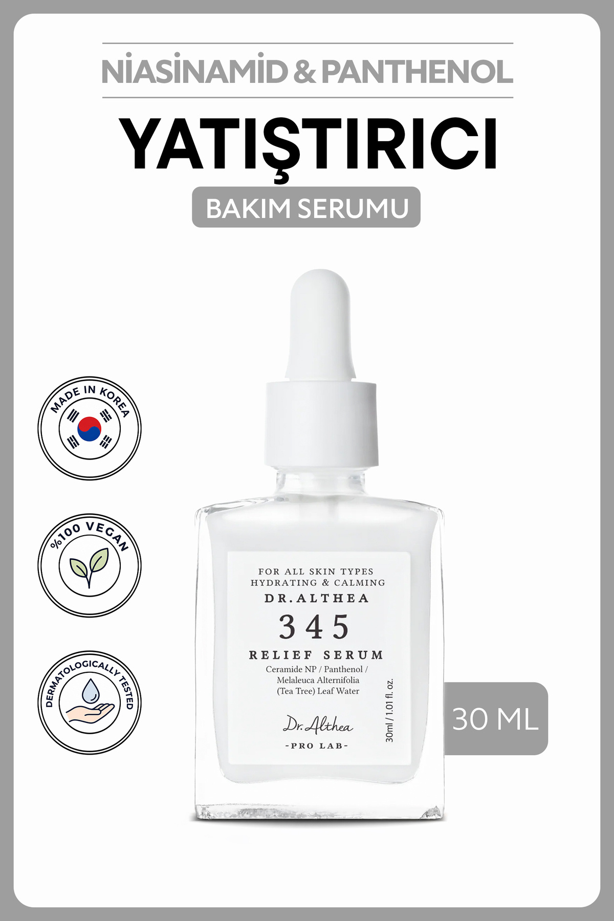 Dr.Althea 345 Relief Serum | Çay Ağacı Suyu Niasinamid Pantenol PDRN İçeren Yatıştırıcı ve Bariyer Güçlendirici Serum 30 ml — Althea-21