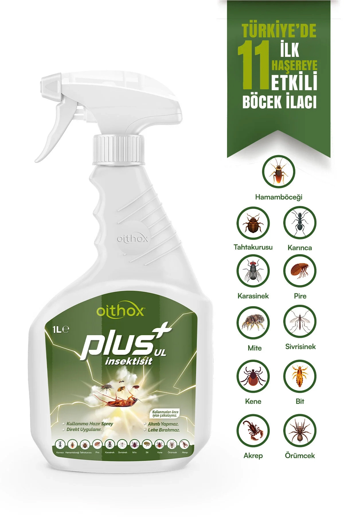 Oithox Plus Ul 1 Lt Hamam Böceği,Karınca,Kokarca,Gümüş Böceği,Kene,Bit,Sivris...