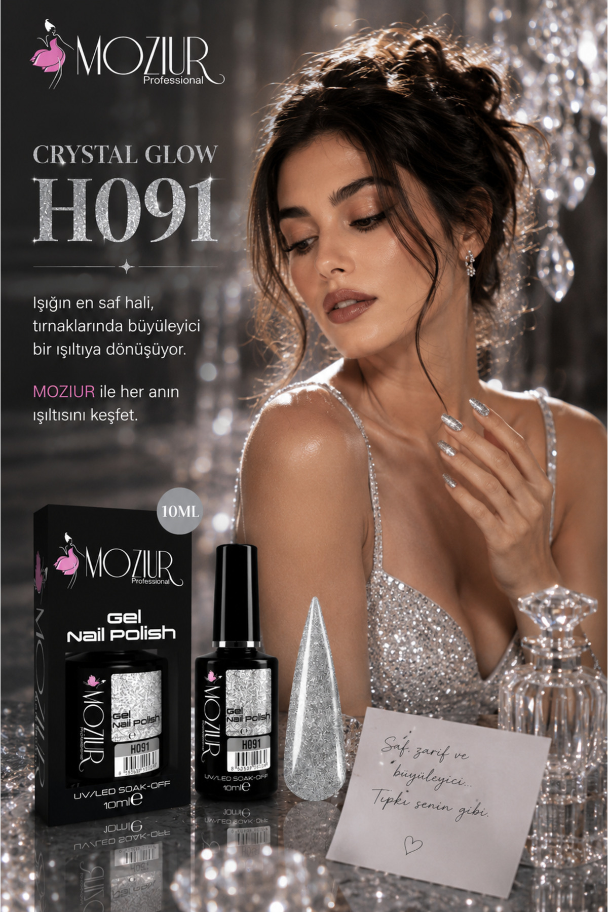 لاک دائمی ناخن UV Led H091 (Crystal Glow) 10ml — خاکستری 8683089005542 — تصویر 3 از 3