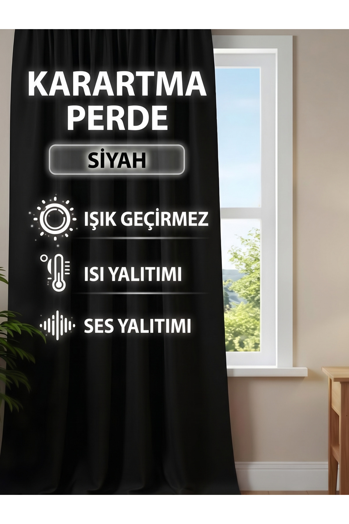 BLACK Blackout Lightproof Dimming Background Curtain Pleatless Single Wing Dimming Sun Shade Suitable for Every Room