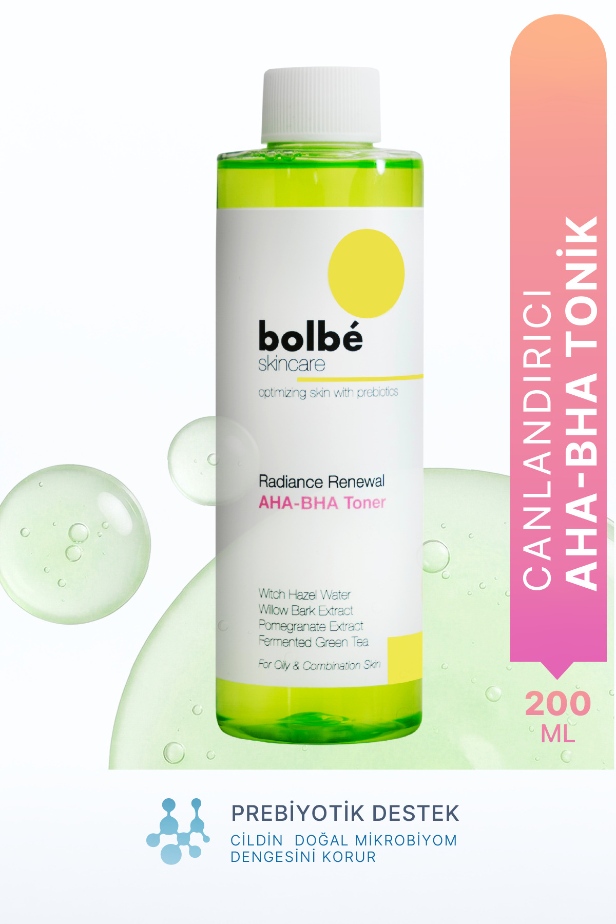 bolbé skincare Peeling Etkili, Canlandırıcı, Cilt Tonu Eşitleyici, Gözenek Sıkılaştırıcı AHA-BHA Tonik - 200 ml — 6703c08d88844