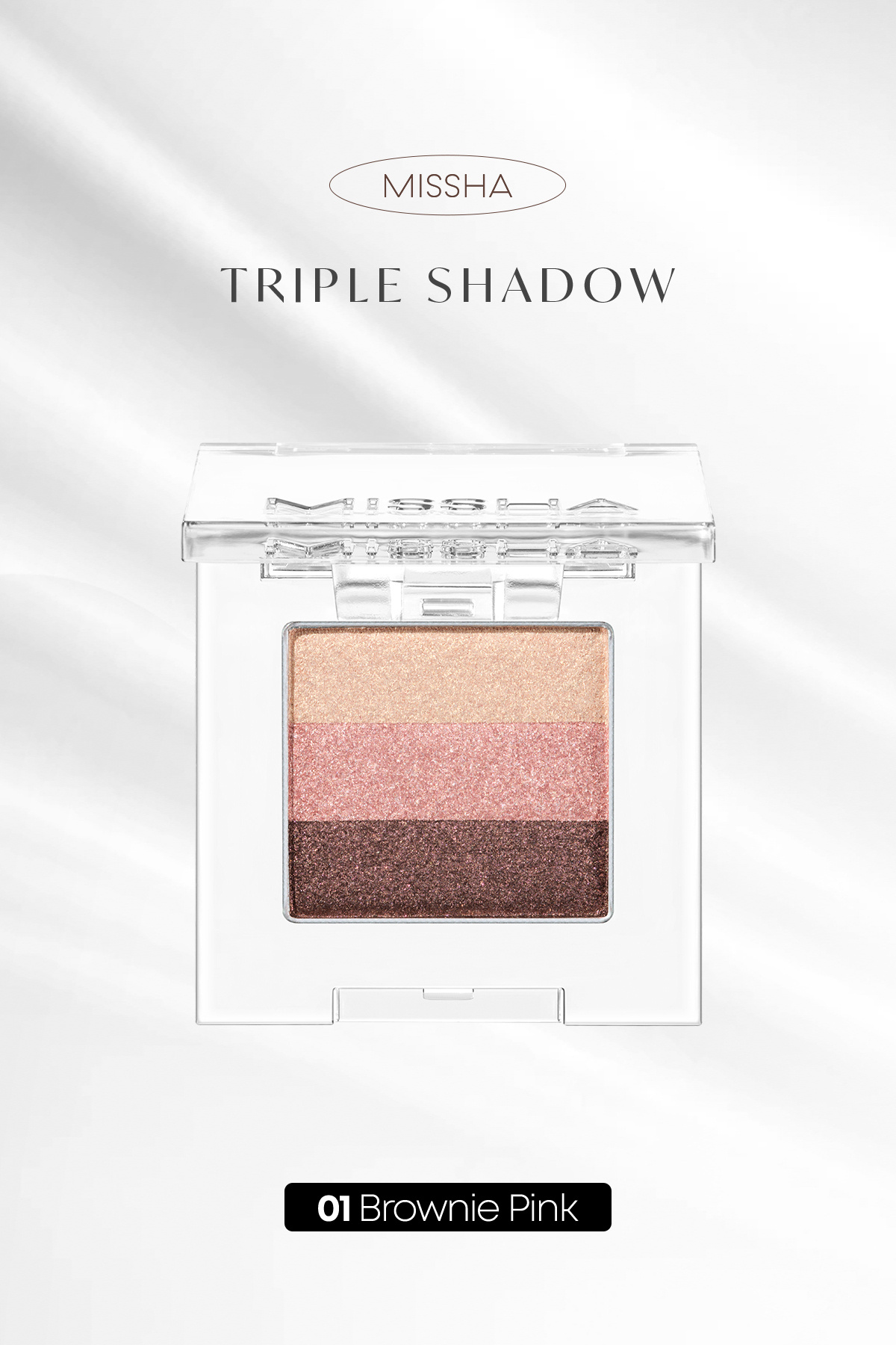 Missha Yumuşak Dokulu, Dökülme Yapmayan 3 Renkli Göz Farı Triple Shadow (01 Brownie Pink) — قهوهای 111597