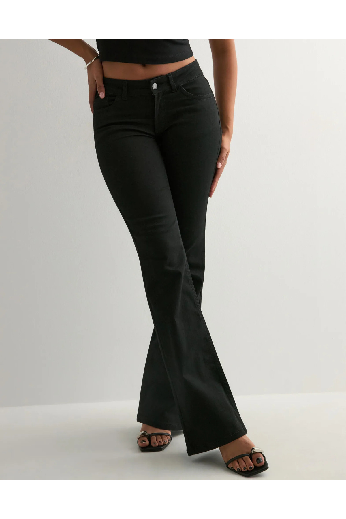 Messy Girls Slim Fit Düşük Bel Flare Jean Bootcut Wıde Lıge Low Waist Jeans Pantolon