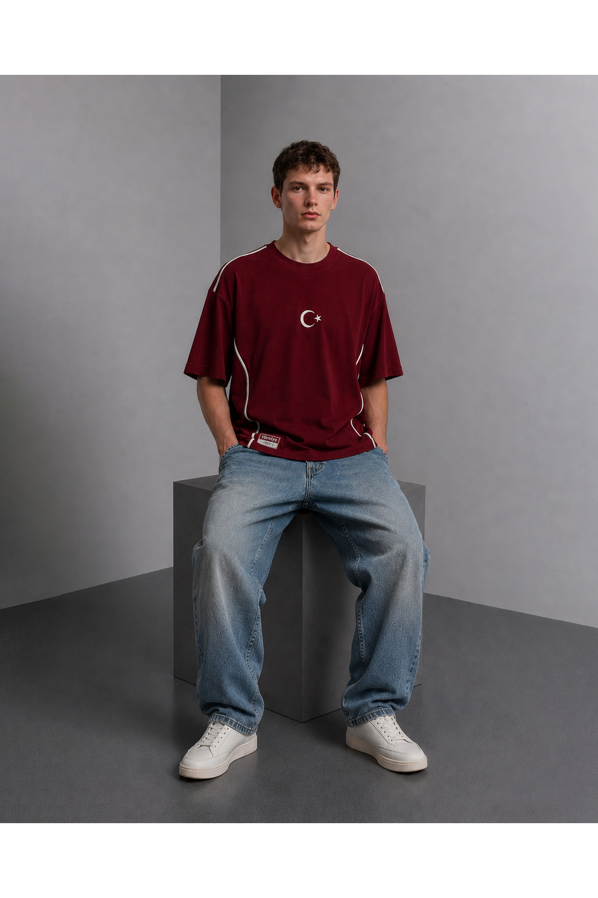 Pivot Ay-Yıldız Oversize (Kırmızı)