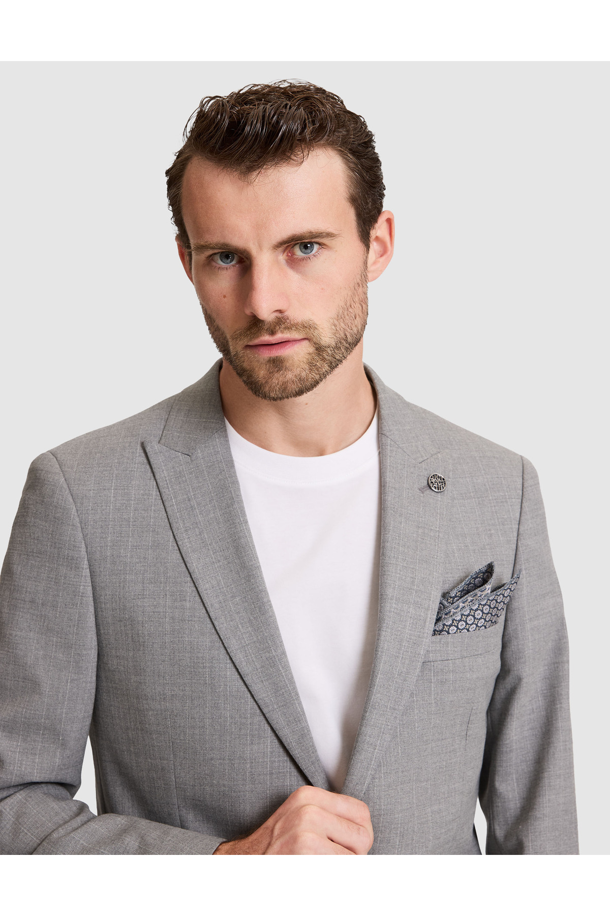Pierre Cardin Füme Extra Slim Fit Kırlangıç Yaka Çizgili Takım Elbise 50325234-VR058 görsel 2