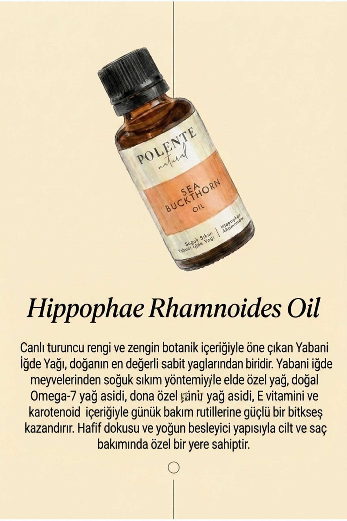Soğuk Sıkım Yabani Iğde Yağı 30 ml — Hippophae Rhamnoides Oil — تصویر 3 از 5