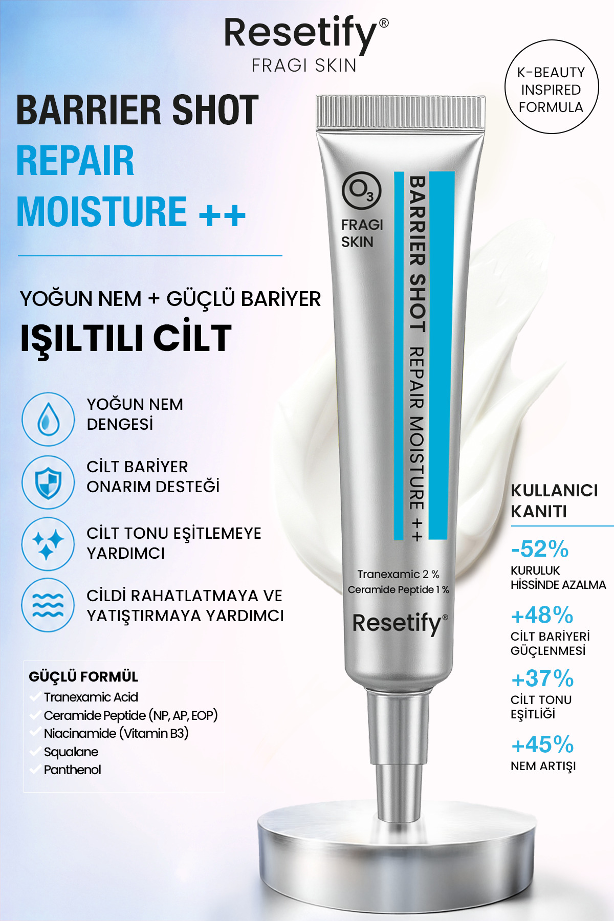 RESETIFY مرطوب کننده ترمیم کننده پوست Barrier Shot 20 میلی لیتر (ترانگزامیک 2% سرامید پپتید 1%) — FP.33.01.113.001