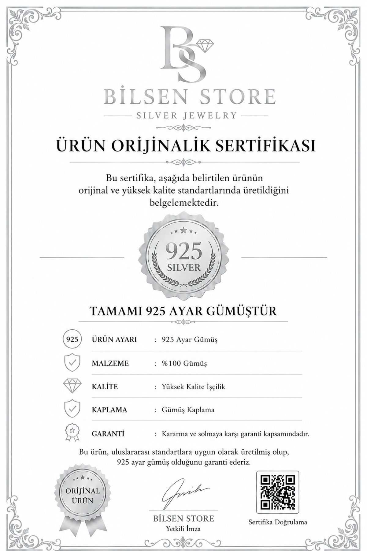 Bilsen Store Tamamı 925 Ayar Gümüş Beyaz Zirkon Taşlı Minimal Yusufçuk Kolye görsel 2