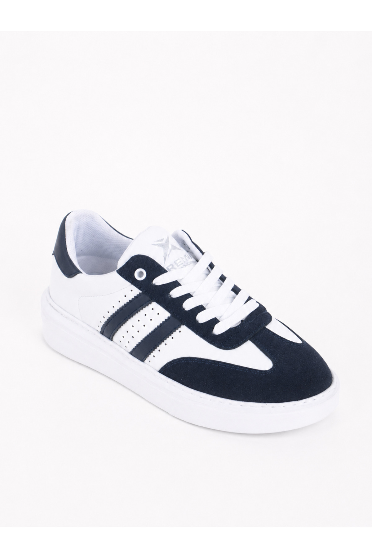 TROVIX Premium Lacivert-Beyaz Erkek Sneaker, Suni Deri & Süet, Beyaz EVA Taban görsel 3