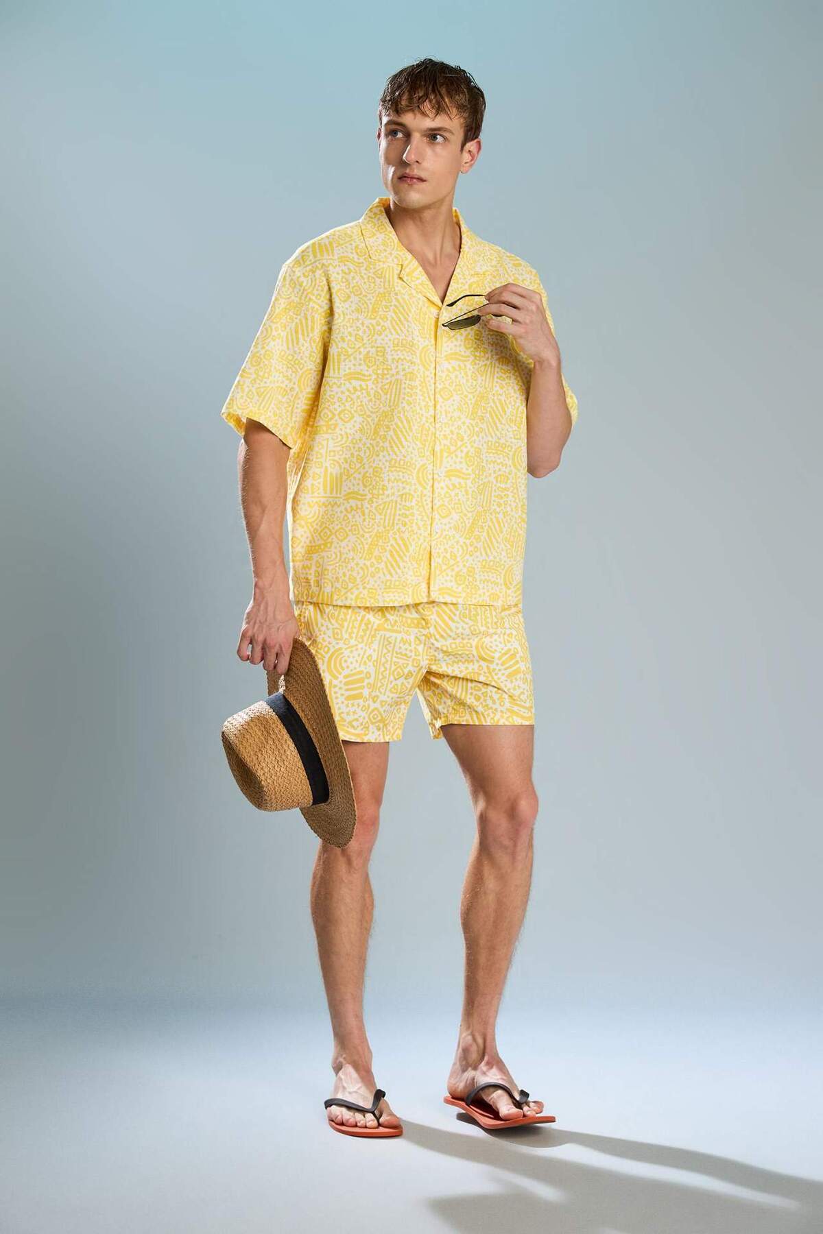Defacto Regular Fit Printed Mesh Lined Swim Shorts I1887Ax26Hs