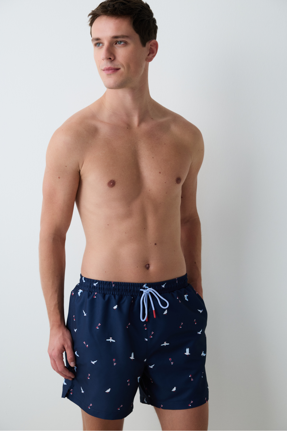 Seagull Herren-Badeshorts mit mittlerer Taille