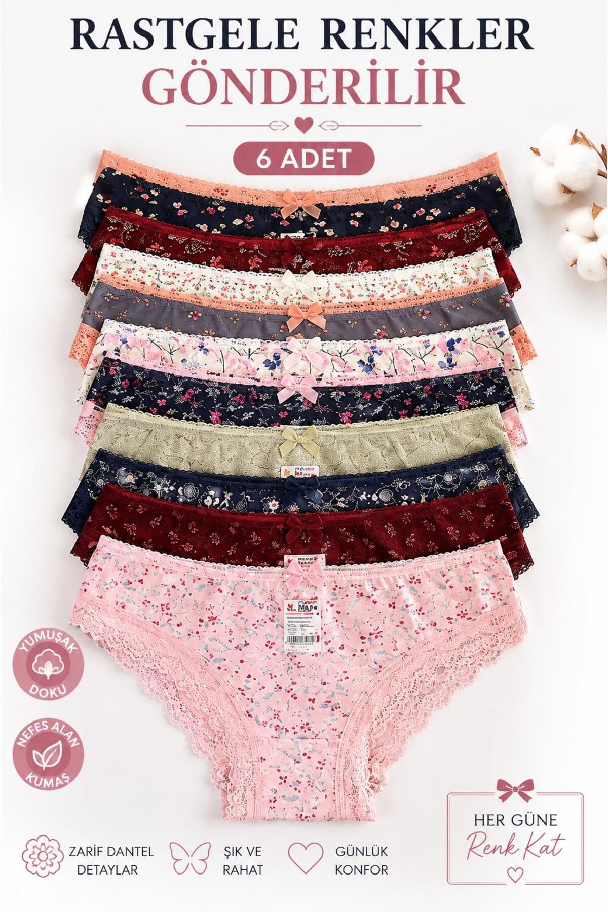 Miss Blue Moon Lace Women's Panties 6 Pieces 3500