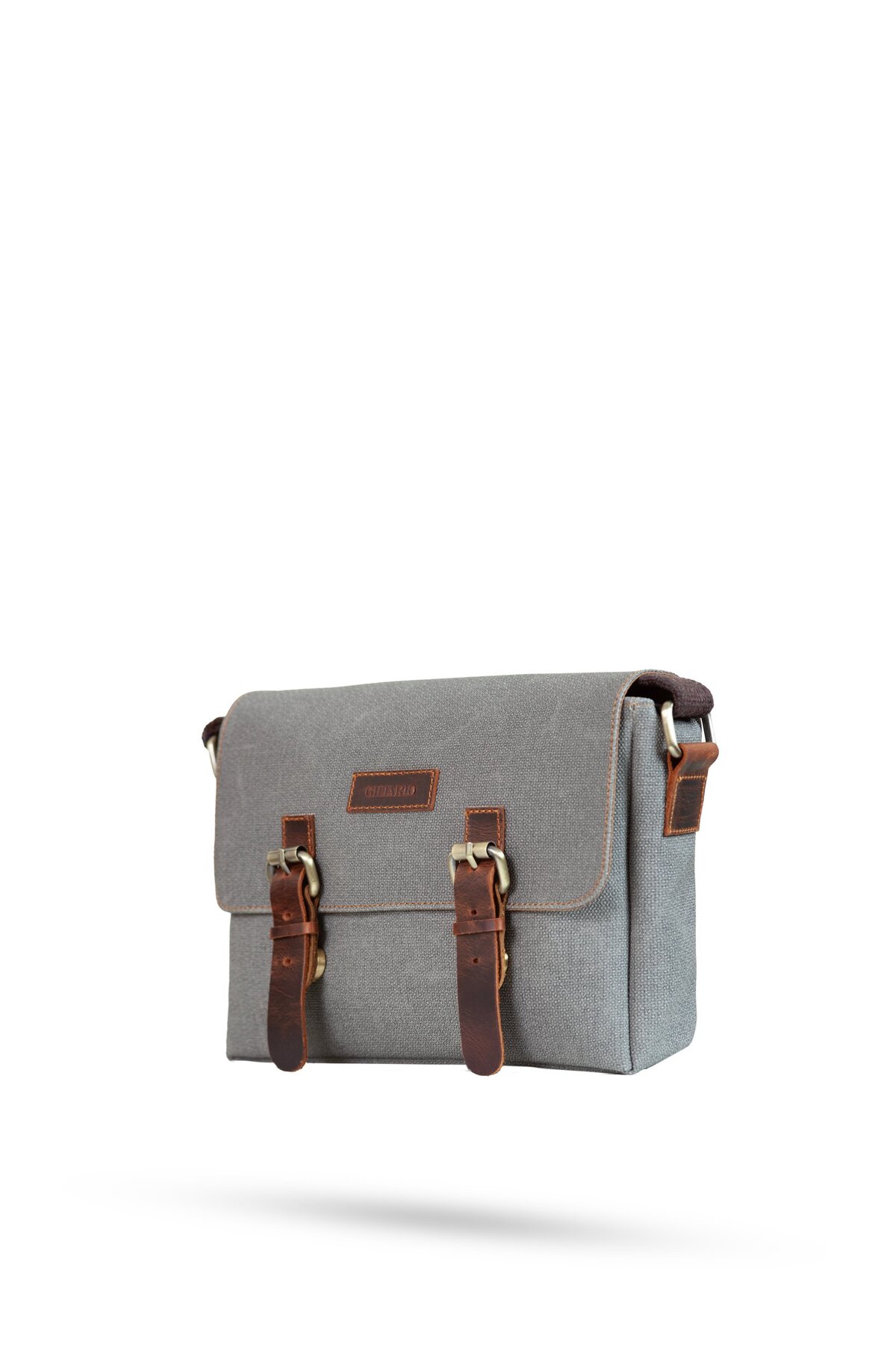 Gillario Design 01 Kanvas - Deri Gri Postacı Çanta görsel 8