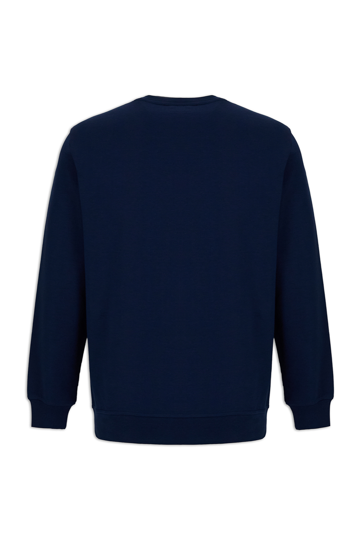 Bisiklet Yaka Regular Fit Pamuklu Basic Sweatshirt — سرمه‌ای KY26C00000023 — تصویر 7 از 7