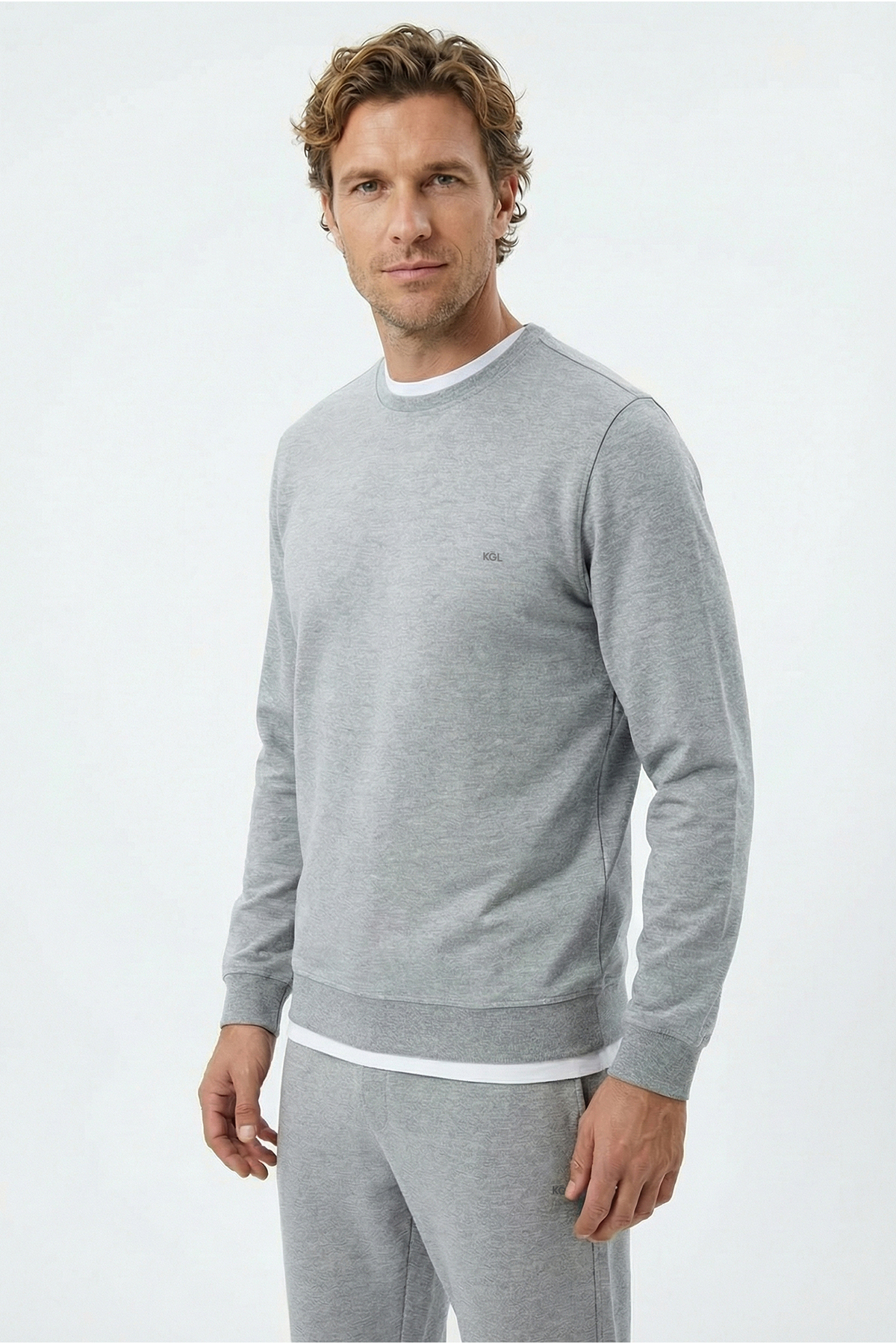 Bisiklet Yaka Regular Fit Pamuklu Basic Sweatshirt — خاکستری KY26C00000023 — تصویر 3 از 7