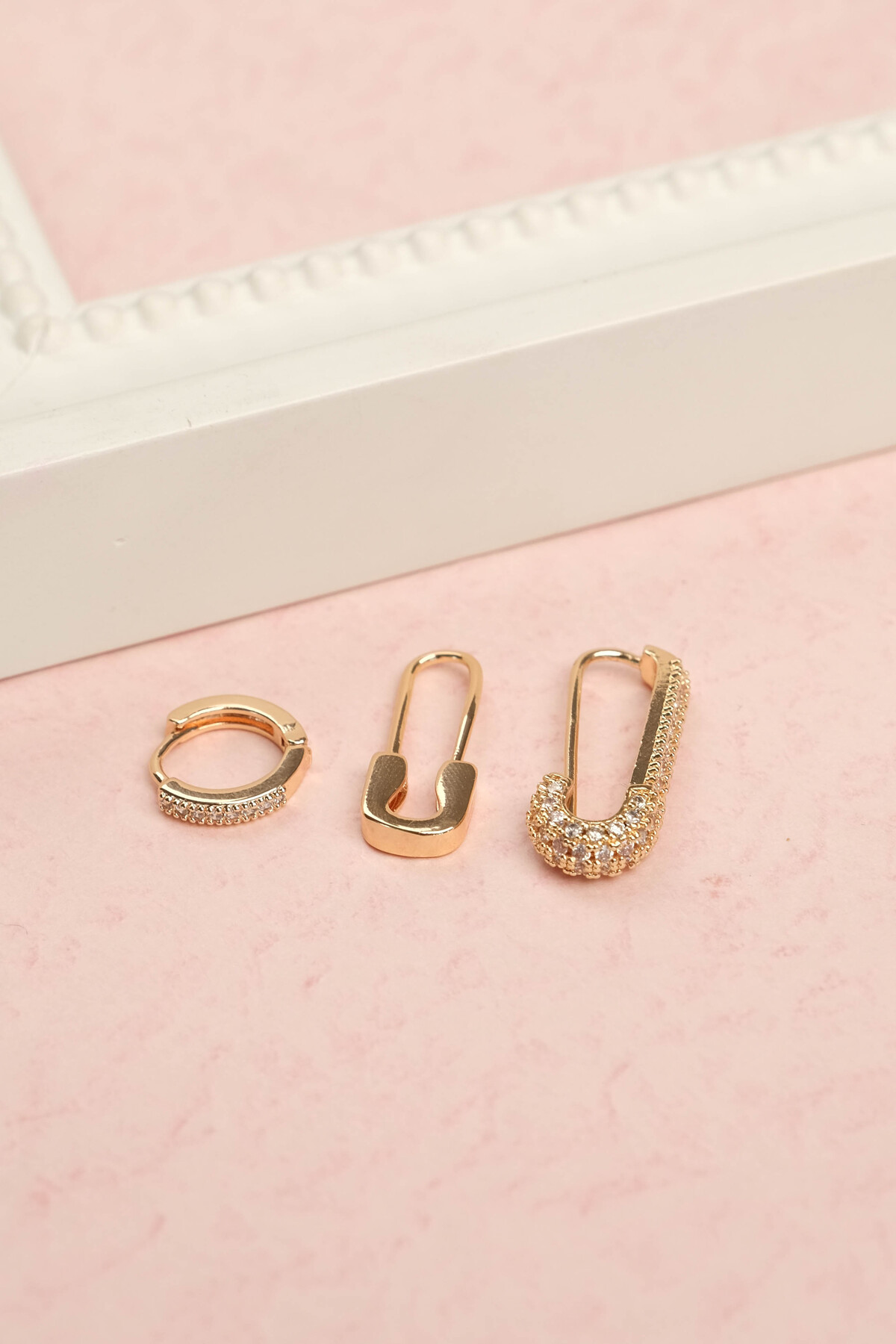 3-Piece Needle Steel Earrings