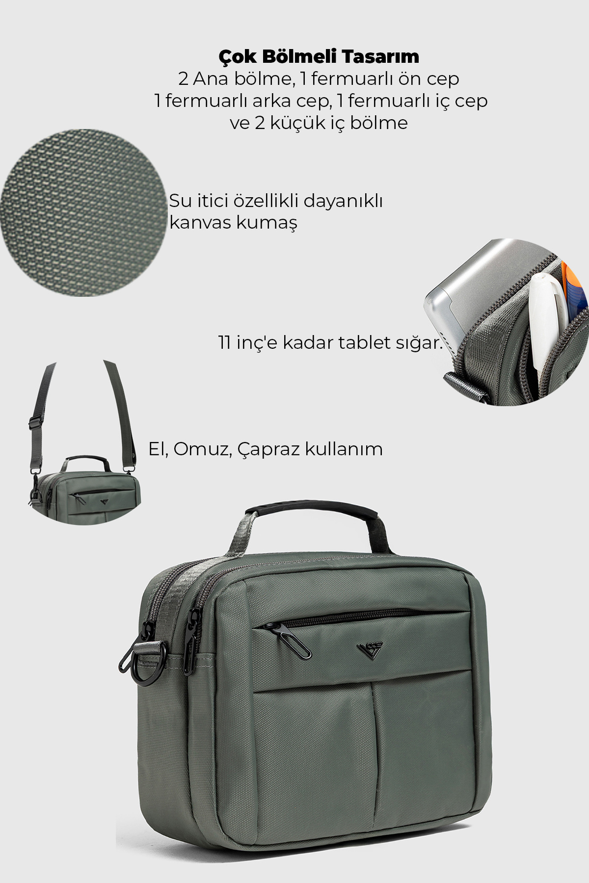 ÇÇS 31577 Omuz Askılı El Çantası Çapraz Çanta Omuz Çantası KAHVERENGİ görsel 6