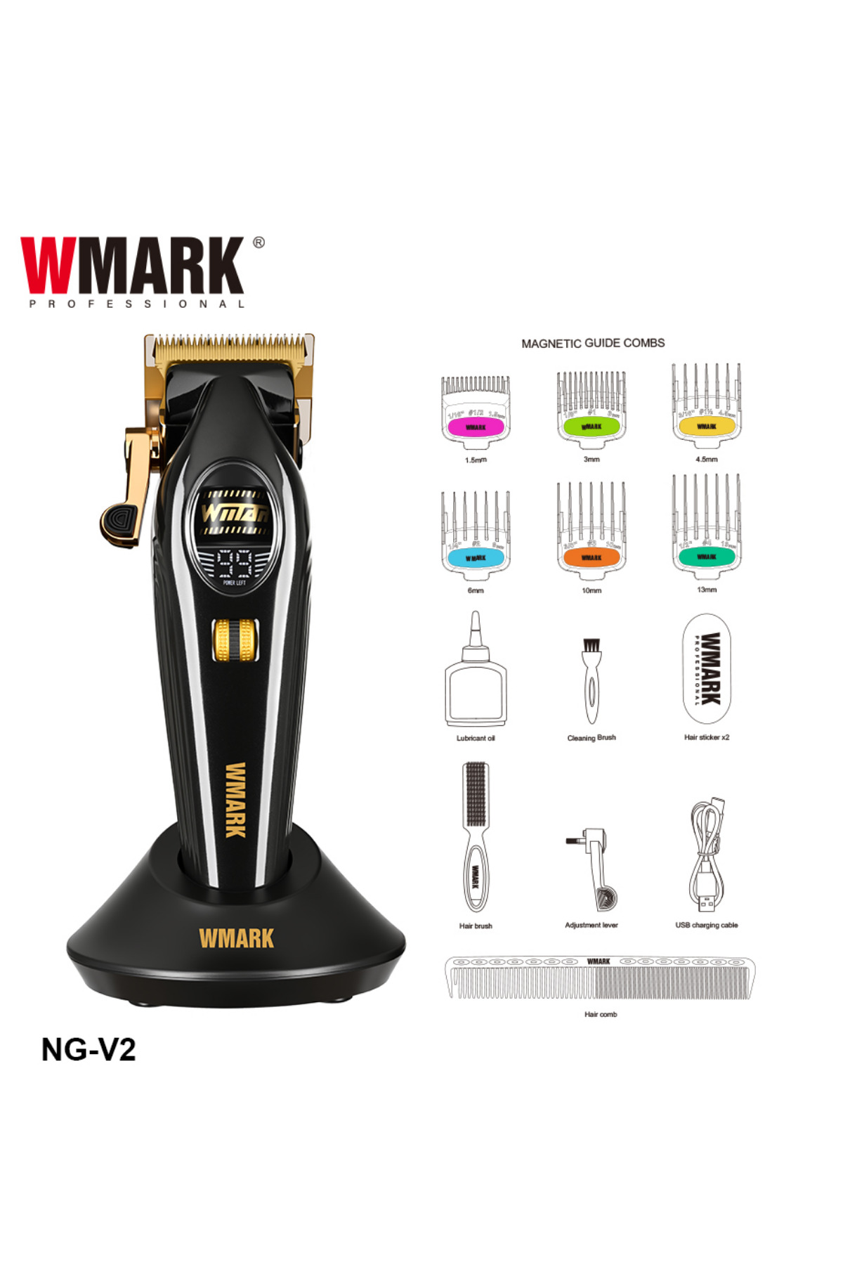Wmark NG-V2 Siyah Profesyonel Saç Kesme Makinesi | 9000 RPM BLDC
