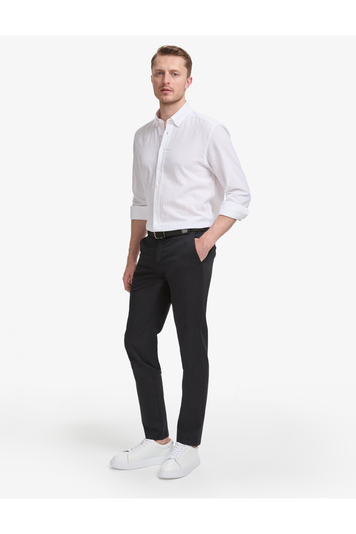 Pierre Cardin Siyah Slim Fit Kanvas Pantolon 50321979-VR046