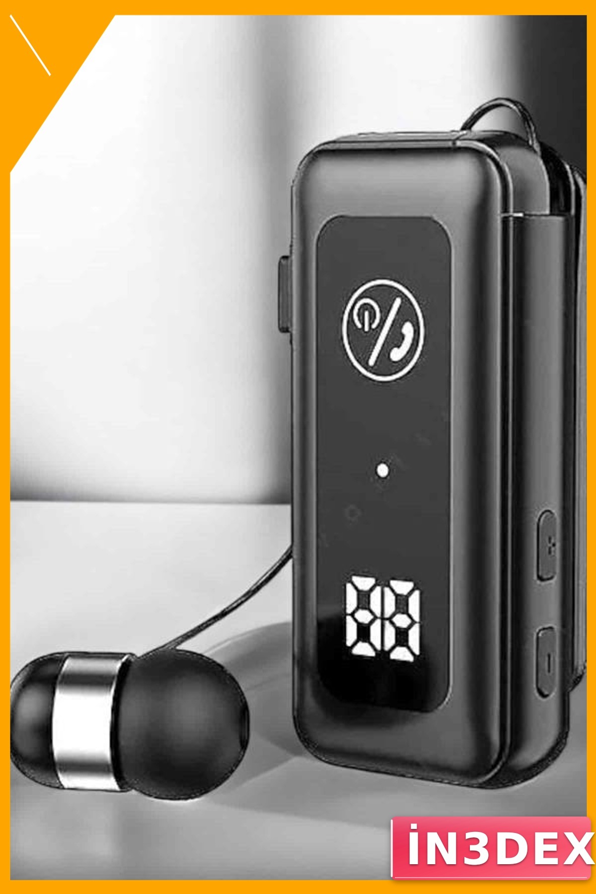 Kulak Içi Bluetooth Kulaklık 20 Saat Pil Dijital Göstergeli Makaralı