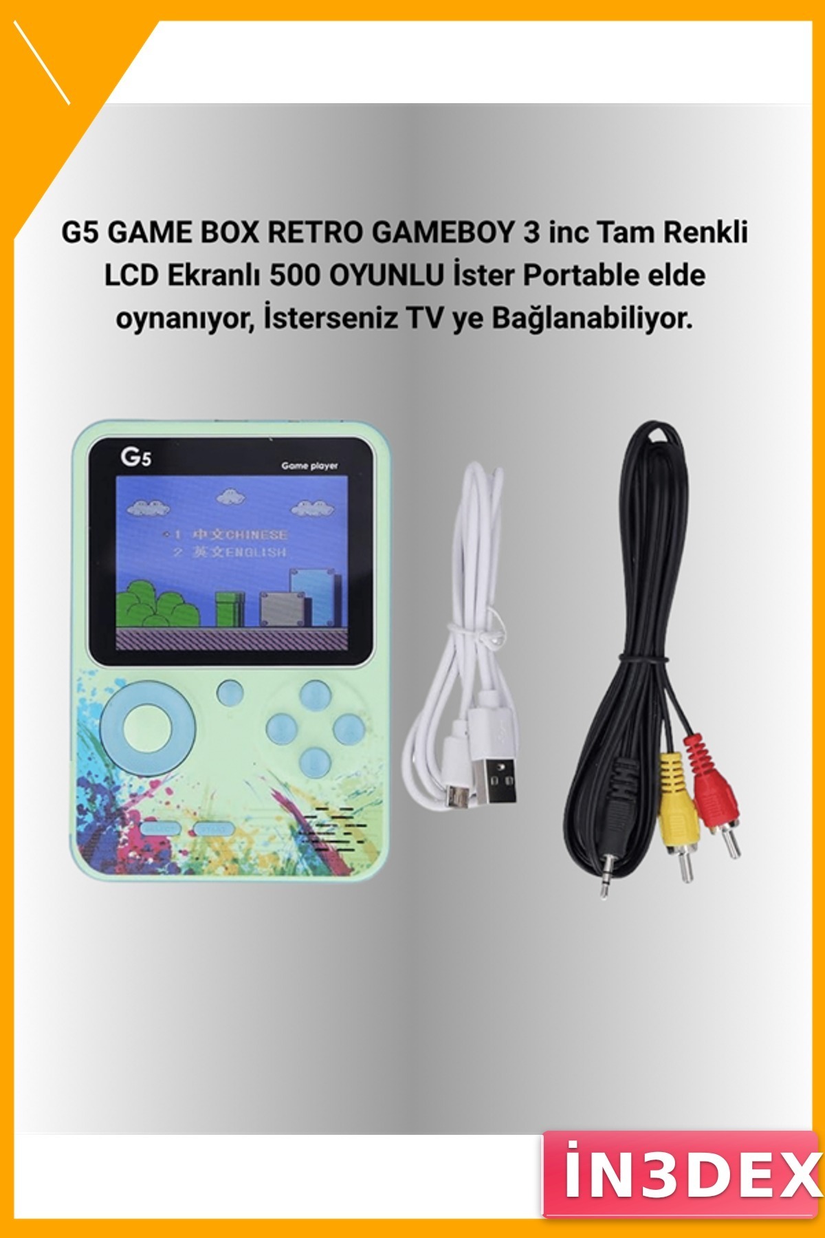 Taşınabilir Oyun Konsolu 3 İnç Renkli LCD Ekran G5