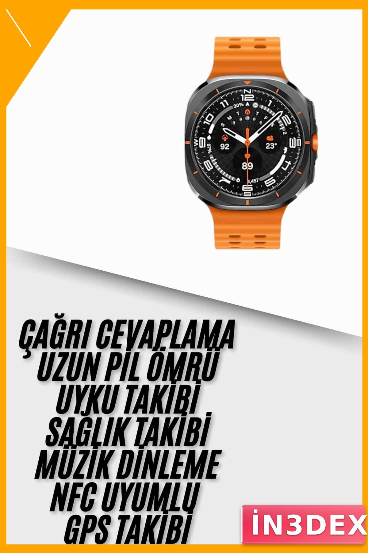 47 mm Çağrı Cevaplamalı Titreşimli Akıllı Saat GPS Nabız