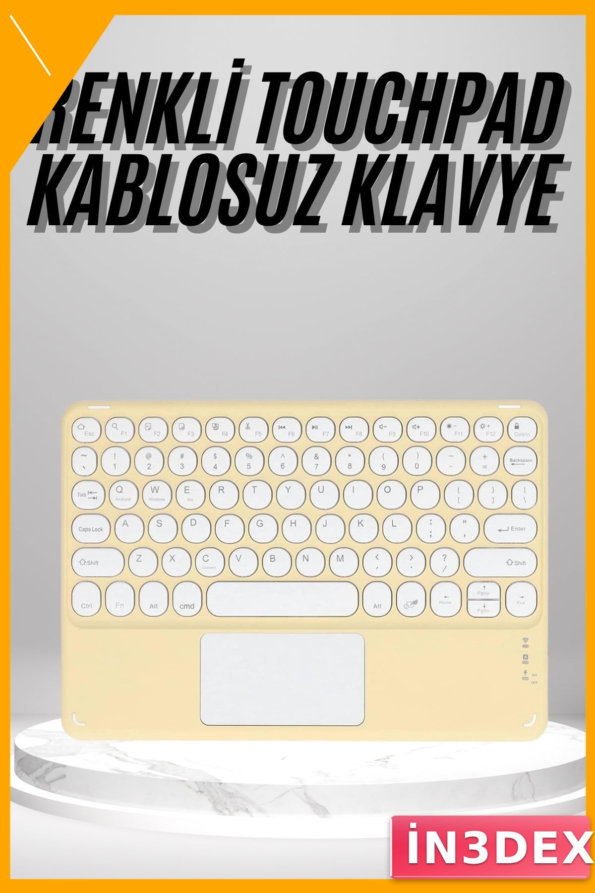 Kablosuz Bluetooth Klavye Slim İnce Tasarım Android iOS Uyumlu