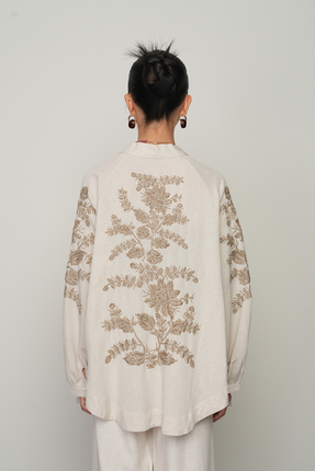 Orfeo Negro Kadın Sırt ve Kol İşlemeli Bohem Oversize Kimono