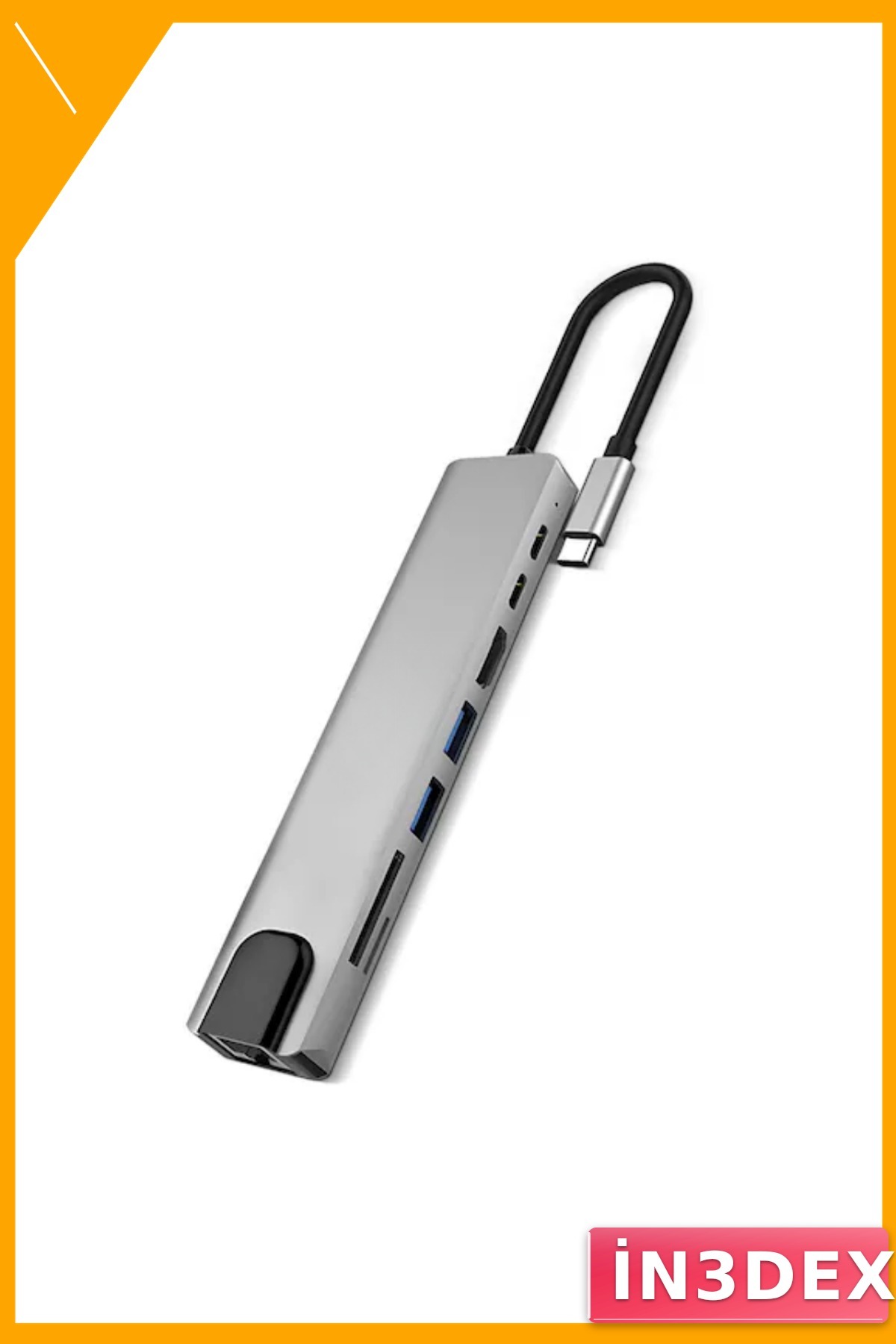 USB-C Çoklu Port Hub Adaptörü 7'si 1 Arada