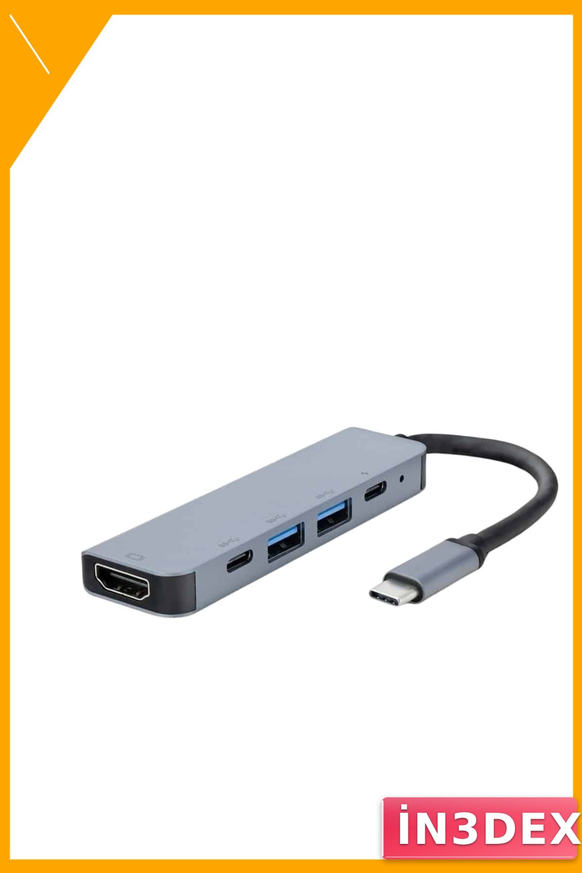 USB-C Çoklu Bağlantı Adaptörü Alüminyum Gövdeli