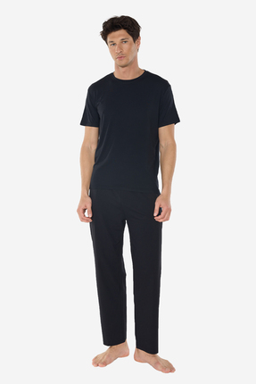 Malabadi Erkek Siyah Bisiklet Yaka Micro Modal Extra Yumuşak Yazlık Pijama Ta...